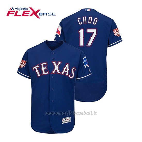 Maglia Baseball Uomo Texas Rangers Shin Soo Choo Flex Base Entrenamiento De Primavera 2019 Blu
